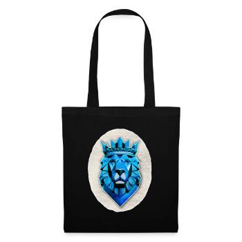 Blue Geometric Lion - Polygon - Tote Bag - black - Front
