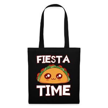Mexico Party Cute Kawaii Face Anime Taco - Stoffbeutel - Schwarz - Vorne