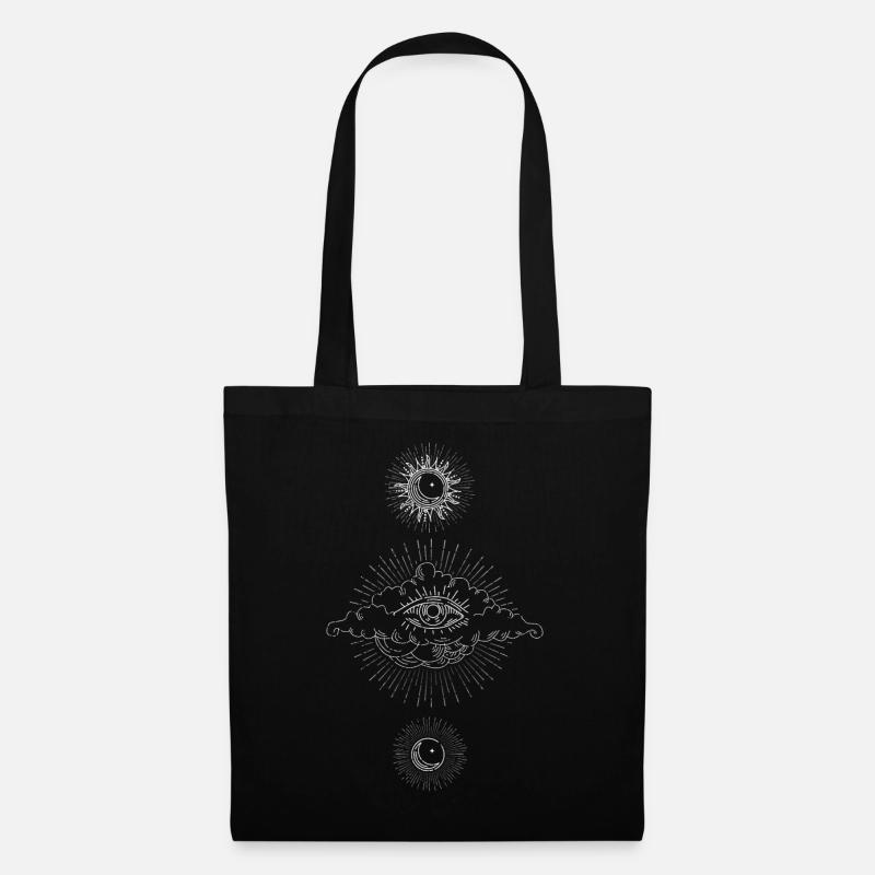 Eye And Moon Goth Occult Satanic Gothic Halloween - Stoffbeutel - Schwarz