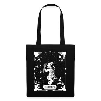 Occult Vintage Tarot Creepy Krampus Halloween - Stoffbeutel - Schwarz - Vorne