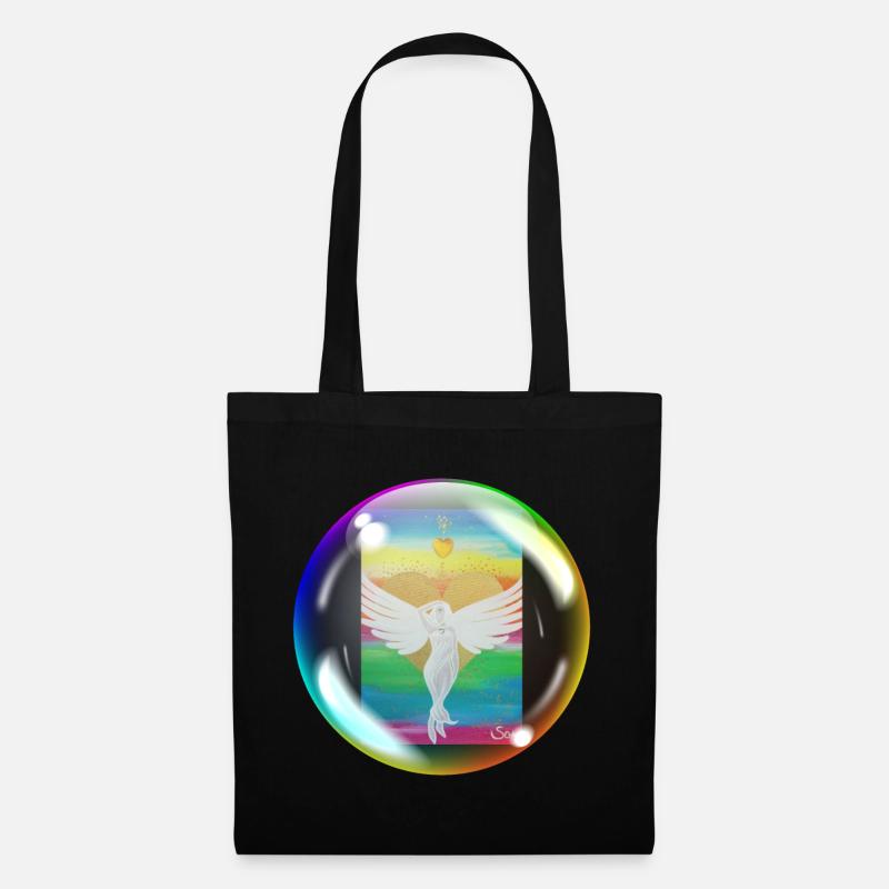Regenbogen-Engel der Liebe Sonja Ariel von Staden - Stoffbeutel - Schwarz