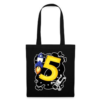 Jeune astronaute de 5 ans - Sac en tissu - noir - Devant