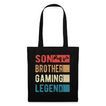 Son Brother Gaming Legend Gamer Gambling Gift - Tote Bag - black - Front