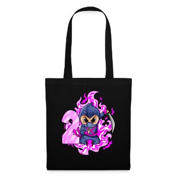 2ème anniversaire Fille de 2 ans Ninja - Sac en tissu - noir - Devant