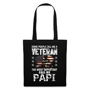 Important Call Pa Dad American Proud Veterans Day - Stoffbeutel - Schwarz - Vorne