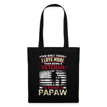 Love Being Dad Grandpa American Proud Veterans Day - Stoffbeutel - Schwarz - Vorne