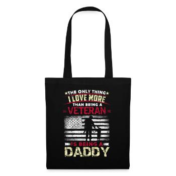 Love Being Daddy American Proud Veterans Day - Stoffbeutel - Schwarz - Vorne