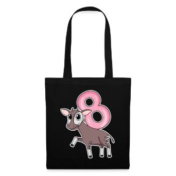 Fille de 8 ans Okapi cadeau de 8ème anniversaire - Sac en tissu - noir - Devant