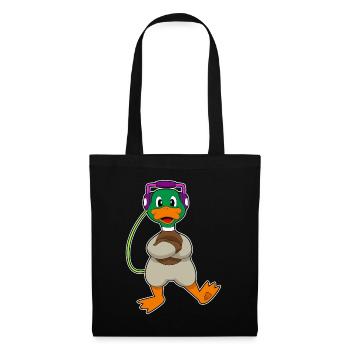 Musique de casque de canard - Sac en tissu - noir - Devant
