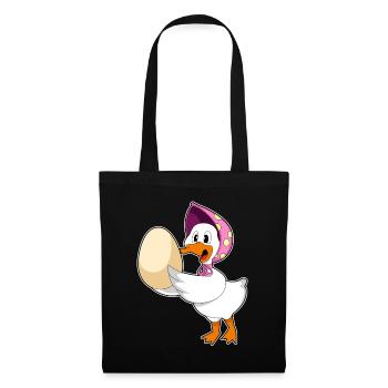 Ente Ei - Stoffbeutel - Schwarz - Vorne