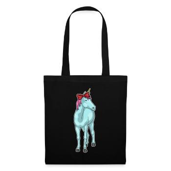 Nœud en poil de licorne - Sac en tissu - noir - Devant