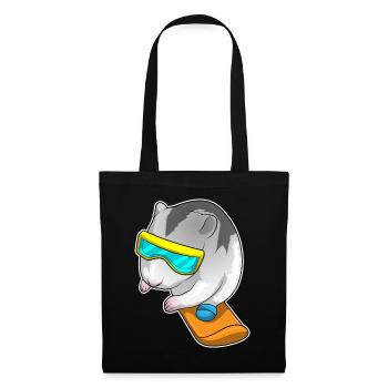 Hamster Snowboarder Snowboard - Sac en tissu - noir - Devant