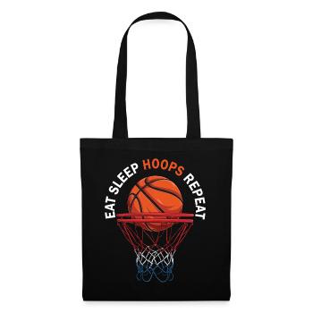 Eat Sleep Hoops Repeat Basketball - Stoffbeutel - Schwarz - Vorne