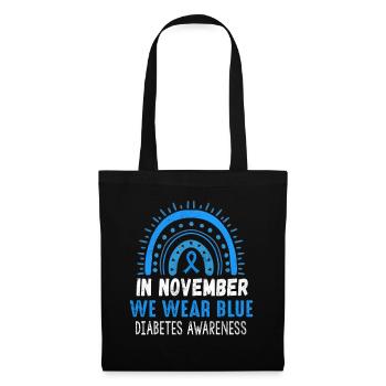 Rainbow Blue en novembre Mois de la sensibilisation au diabète - Sac en tissu - noir - Devant