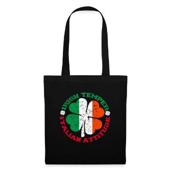 Irish Temper Italian Attitude Shirt Patrick’s Day - Sac en tissu - noir - Devant