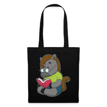 Lunettes de livre Horse Nerd - Sac en tissu - noir - Devant