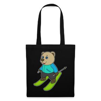 Bear Skier Skier Skier - Sac en tissu - noir - Devant