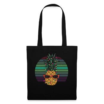 Retro Pineapple String of Lights Christmas Gift - Tote Bag - black - Front