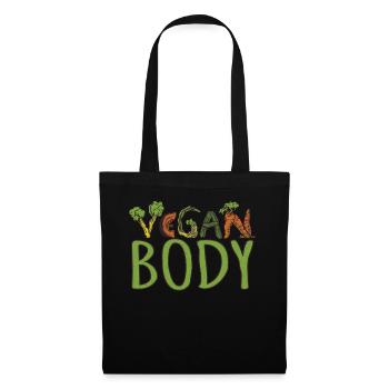 Word Vegetable Vegetarian Go Vegan Body - Stoffbeutel - Schwarz - Vorne