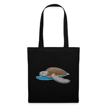 Turtle Surfing Surfboard Summer - Tote Bag - black - Front