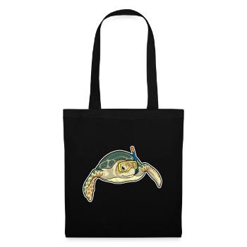 Turtle Diver Snorkel Diving - Tote Bag - black - Front