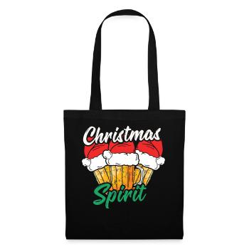 December Drink Beer Lover Spirit Ugly Christmas - Stoffbeutel - Schwarz - Vorne