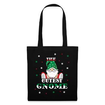 December Cutest Gnome Love Christmas - Stoffbeutel - Schwarz - Vorne