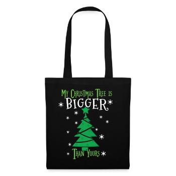 December Christmas Tree Bigger Funny Christmas - Stoffbeutel - Schwarz - Vorne