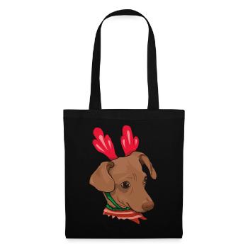 December 2022 Dog Chihuahua Kawaii Cute Christmas - Stoffbeutel - Schwarz - Vorne
