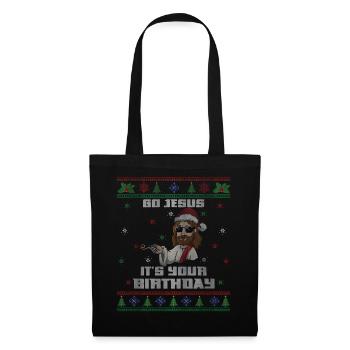 December Happy Birth Go Jesus Ugly Christmas - Stoffbeutel - Schwarz - Vorne