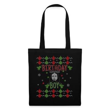 Stitch Pattern Naissance Garçon Moche Jour de Noël Jésus - Sac en tissu - noir - Devant