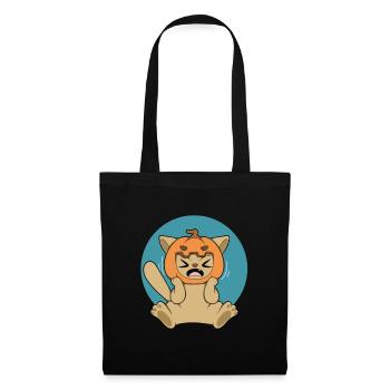 PUMPKIN CAT Halloween Apokalypse Horror Süß - Stoffbeutel - Schwarz - Vorne
