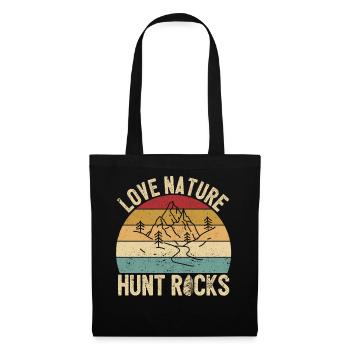 Drôle de géologue à la chasse aux pierres - Sac en tissu - noir - Devant
