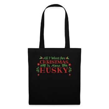 Want For Christmas Husky Pet Dog - Tote Bag - black - Front
