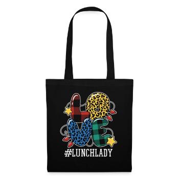 Pattern Lunch Cafeteria Lady Love Christmas - Tote Bag - black - Front