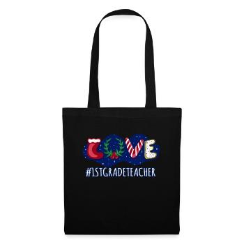 Love Christmas First Grade Teacher Student - Stoffbeutel - Schwarz - Vorne