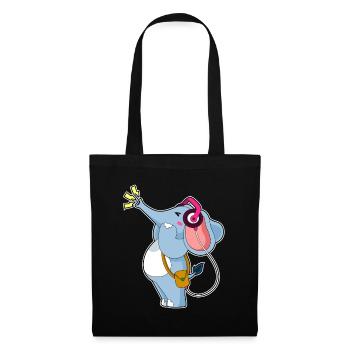 Musique casque Elephant - Sac en tissu - noir - Devant