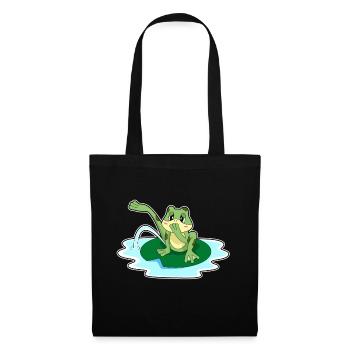 Frosch Toilette - Stoffbeutel - Schwarz - Vorne