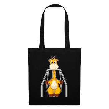 Giraffe Schaukel - Stoffbeutel - Schwarz - Vorne