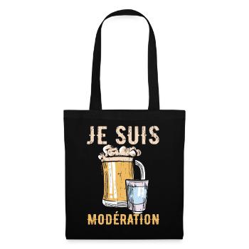 I Am Moderation Drink In Moderation Beer - Stoffbeutel - Schwarz - Vorne