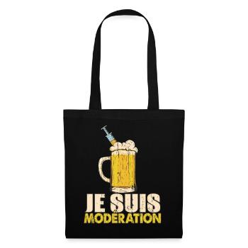 I Am Moderation Drink In Moderation Inject Beer - Stoffbeutel - Schwarz - Vorne