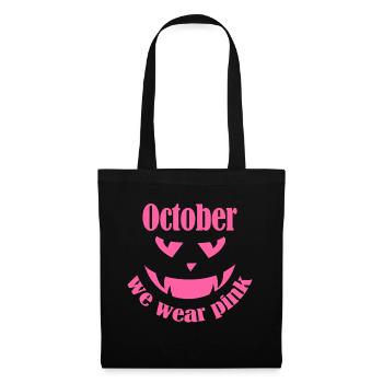 October we wear Pink Halloween Pumpkin - Tote Bag - black - Front