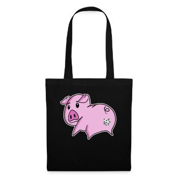 Schwein Arsch - Schwein Hintern - Stoffbeutel - Schwarz - Vorne