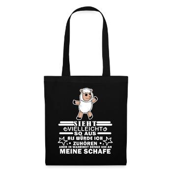 Schafe Schaf Schafzüchter Geschenk - Stoffbeutel - Schwarz - Vorne