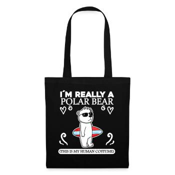 Ours polaire Ours polaire Dictons - Sac en tissu - noir - Devant