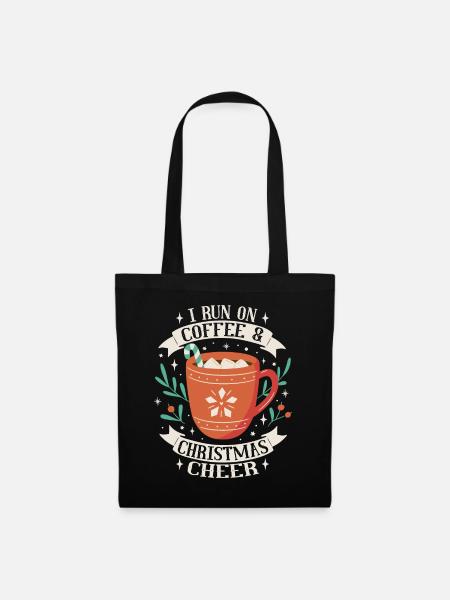 Kaffee und Weihnachtsstimmung Weihnachten - Stoffbeutel - Schwarz