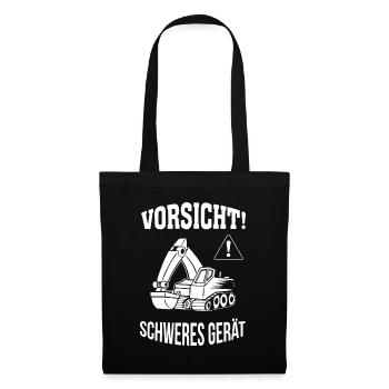 Bagger Baggerfahrer Baugeräteführer Schweres Gerät - Stoffbeutel - Schwarz - Vorne