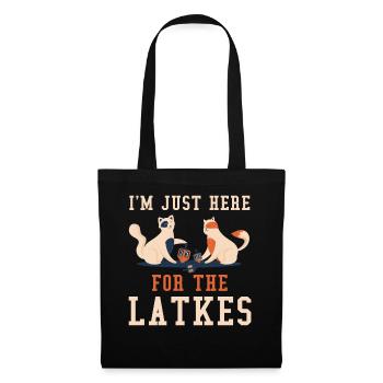 For Latkes Cats Jewish Christmas Jew Hanukkah - Tote Bag - black - Front