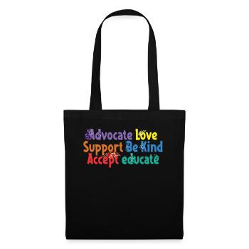 Advocate Love Support Accept Be Kind - Tote Bag - black - Front