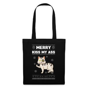 Kiss My December 2022 Cat Hates Christmas - Tote Bag - black - Front